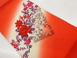 作家物　塩瀬金彩花葉模様名古屋帯